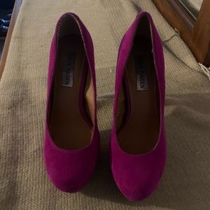 Magenta platform heels